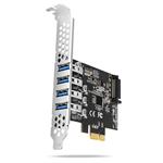 AXAGON PCEU-43RS, USB 3.0 řadič, 4x USB 3.0, UASP, LP, PCIe