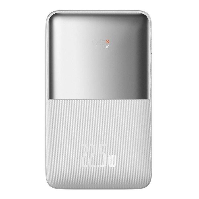 Baseus Bipow Pro Powerbanka s digitálním displejem 20000mAh 22.5W bílá + USB kabel USB-A/USB-C 30cm, bílá
