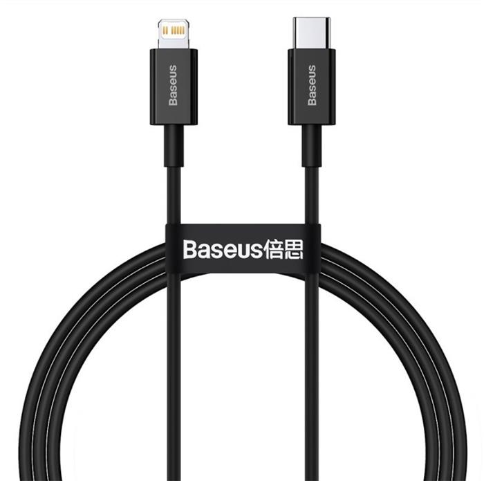 Baseus USB 2.0 rychlonabíjecí kabel z USB-C na Lightning, 20W, 1m, černý