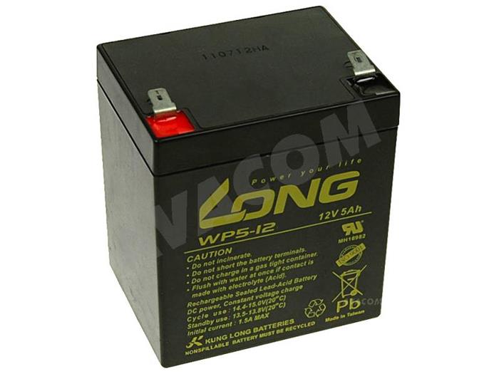 Baterie Long 12V 5Ah olověný akumulátor, F2, Faston 250