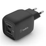 Belkin Duální 45W USB-C GaN nabíječka, PD 3.0 a PPS, 2x USB-C, černá