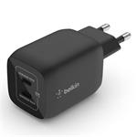 Belkin Duální 65W USB-C GaN nabíječka, PD 3.0 a PPS, 2x USB-C, černá