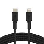 BELKIN kabel oplétaný USB-C - Lightning, 2m, černý