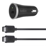 Belkin USB-C nabíječka do auta 15W 3A / 5V, + USB-C to USB-C kabel 1,2m - černá
