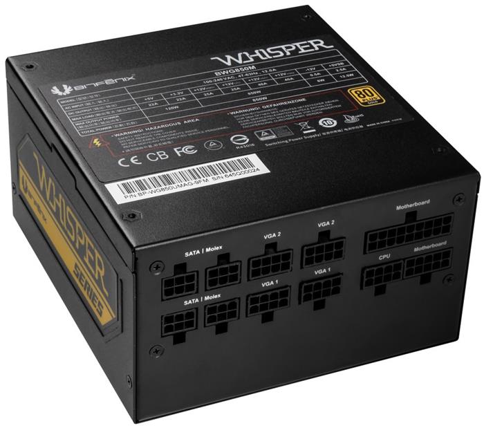 BitFenix Whisper M 850W ATX zdroj, 80+ Gold, modulární