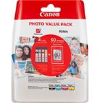 Canon photo value pack CLI-581XL C/M/Y/K + 50 listů fotopapíru 10x15