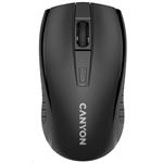 CANYON myš optická bezdrátová MW-7, nastavitelné rozlišení 800/1200/1600 dpi, 4 tl, USB dongle, 1xAA, černá