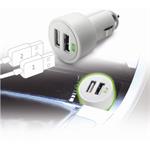 Cellularline Dual Ultra, USB autonabíječka vhodná pro iPad, 2x USB, 15W/3A, bílá