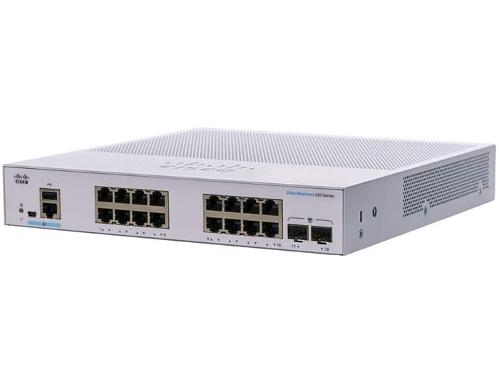 Cisco CBS250-16T-2G-EU 16-port GE Smart Switch, 16x GbE RJ-45, 2x 1G SFP