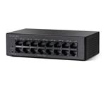 Cisco SF110-16HP, 16-portový PoE 10/100Mbps switch, PoE 64W/8 ports, flanless, kovový