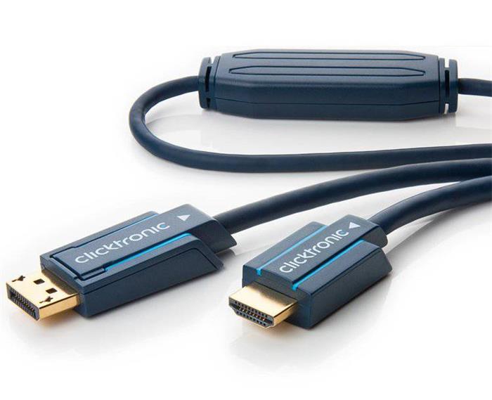 Clicktronic DisplayPort - HDMI kabel, DP(M) -> HDMI A(M), 10m