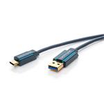 ClickTronic HQ OFC Kabel USB 3.0 konektor C/male - USB 3.0  A/male, modrý, 1m
