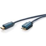ClickTronic HQ OFC Kabel USB 3.1 konektor C/male - USB 3.0  Micro-B/male, modrý, 1m
