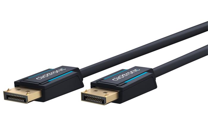 ClickTronic kabel DisplayPort 1.4, zlacené koncovky, 1m