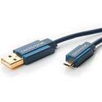 ClickTronic propojovací USB 2.0 kabel, A-B micro, zlacené konektory, 0.5m