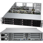 CloudDC SuperServer 620C-TN12R 2U 2S-P+(270W) noLAN, 12sATA/NVMe4, 16DDR4, 2AIOM, 4PCI-E16g4, 2M.2, IPMI, rPS (80+TIT)