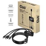 Club3D adaptér aktivní USB Type-C + Mini DP 1.2 + HDMI na HDMI 4K60Hz HDR, M/M, 32AWG