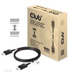 Club3D propojovací DisplayPort 2.1 kabel, 1.2m, černý