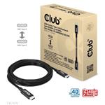 Club3D USB 4.0 kabel, USB-C -> USB-C, Power Delivery 240W, 3m