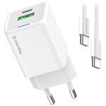 COLORWAY 1x USB-C/ síťová nabíječka/ GaN/ PD/ PPS/ QC/ 30W/ Včetně 100cm kabelu/ Bílá