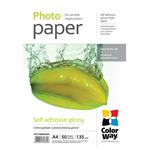 COLORWAY fotopapír/ glossy self-adhesive 115g/m2, A4/ 50 kusů