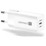 CONNECT IT Fast PD Charge nabíjecí adaptér 1×USB-C, 18W PD, BÍLÝ