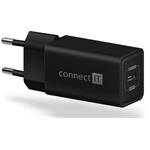 CONNECT IT Fast PD Charge nabíjecí adaptér 1×USB-C, 18W PD, ČERNÝ