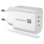 CONNECT IT Voyager2 nabíjecí adaptér 1×USB-C, 25W PD, BÍLÝ