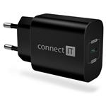 CONNECT IT Voyager2 nabíjecí adaptér 1×USB-C, 25W PD, ČERNÝ