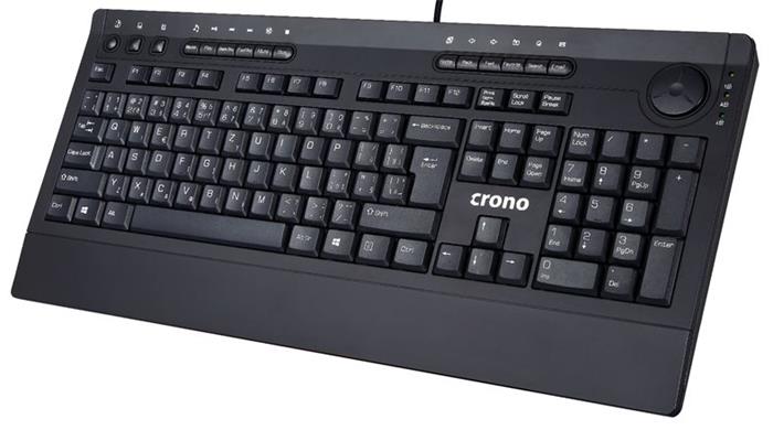 Crono CK2111 - multimediální klávesnice, CZ, USB, černá