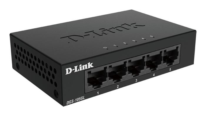 D-Link DGS-105GL Kovový 5-portový Gigabit stolní switch