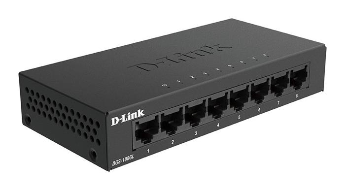 D-Link DGS-108GL Kovový 8-portový Gigabit stolní switch