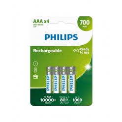Philips dobíjecí baterie AAA 700mAh, NiMH - 4ks