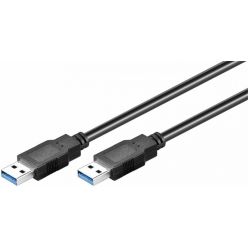 Kabel USB 3.0 propojovací A-A M/M, 0.5m, černý