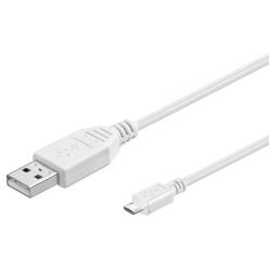 PremiumCord Kabel micro USB, A-B 1m, bílá