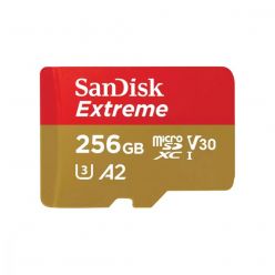 SanDisk Extreme 256GB microSDXC karta, 190R/130W + adaptér
