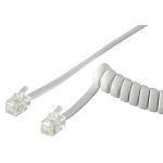 Kabel telefonní RJ10, bílý, 30cm - 2m, kroucený