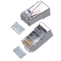 Konektor RJ45 stíněný STP CAT6, drát, AWG24, skládaný, 1ks