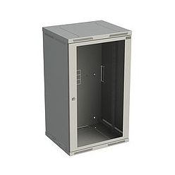 Rack nástěnný Sensa 21U 600mm,dv.sklo, šedý