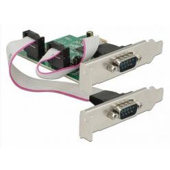 Delock Sériový řadič 2x RS-232 high speed 921K s volitelným napětím, PCIe