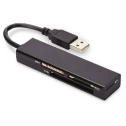 Ednet USB 2.0 čtečka karet, MS, SD, microSD, CF, černá