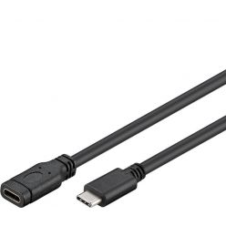PremiumCord prodlužovací USB 3.0 kabel, USB-C -> USB-C, 2m, černý