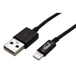 Value USB kabel s konektorem Lightning, 1.8m, černý