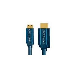 ClickTronic OFC HDMI kabel s Ethernetem, HDMI A(M) - miniHDMI C(M), 5m
