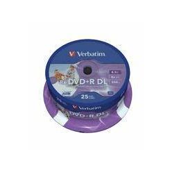 Verbatim DVD+R DL Wide Printable, 8.5GB, 8x, 25ks, spindle