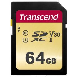 Transcend 500S 64GB SDXC karta, UHS-I U3 V30, MLC, 95R/60W
