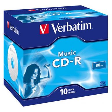 Verbatim CD-R hudební, 80 minut, 16x, 10ks, jewel case