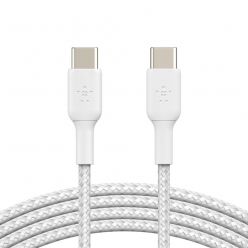 BELKIN kabel oplétaný USB-C - USB-C, 1m, bílý