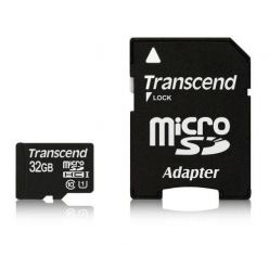 Transcend 32GB microSDHC karta, Class 10, UHS-I + SD adaptér
