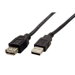 PremiumCord USB 2.0 kabel prodlužovací, A-A, 1m černý